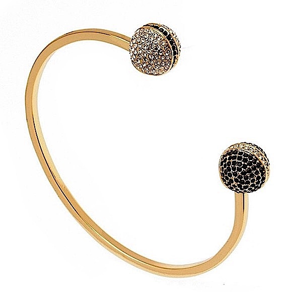 18K Gold Plated Czech Crystal Bangle - Picture 1 of 6